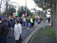 The St David's Day messages join the St David's Day Parade through the streets of Cardiff on their way to the Senedd